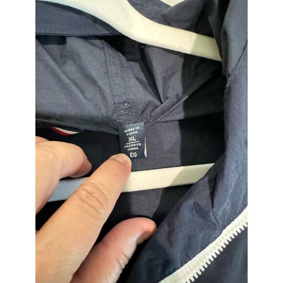Tommy Hilfiger Half Zip‎ Windbreaker Navy Women's Size XL - Picture 3 of 6